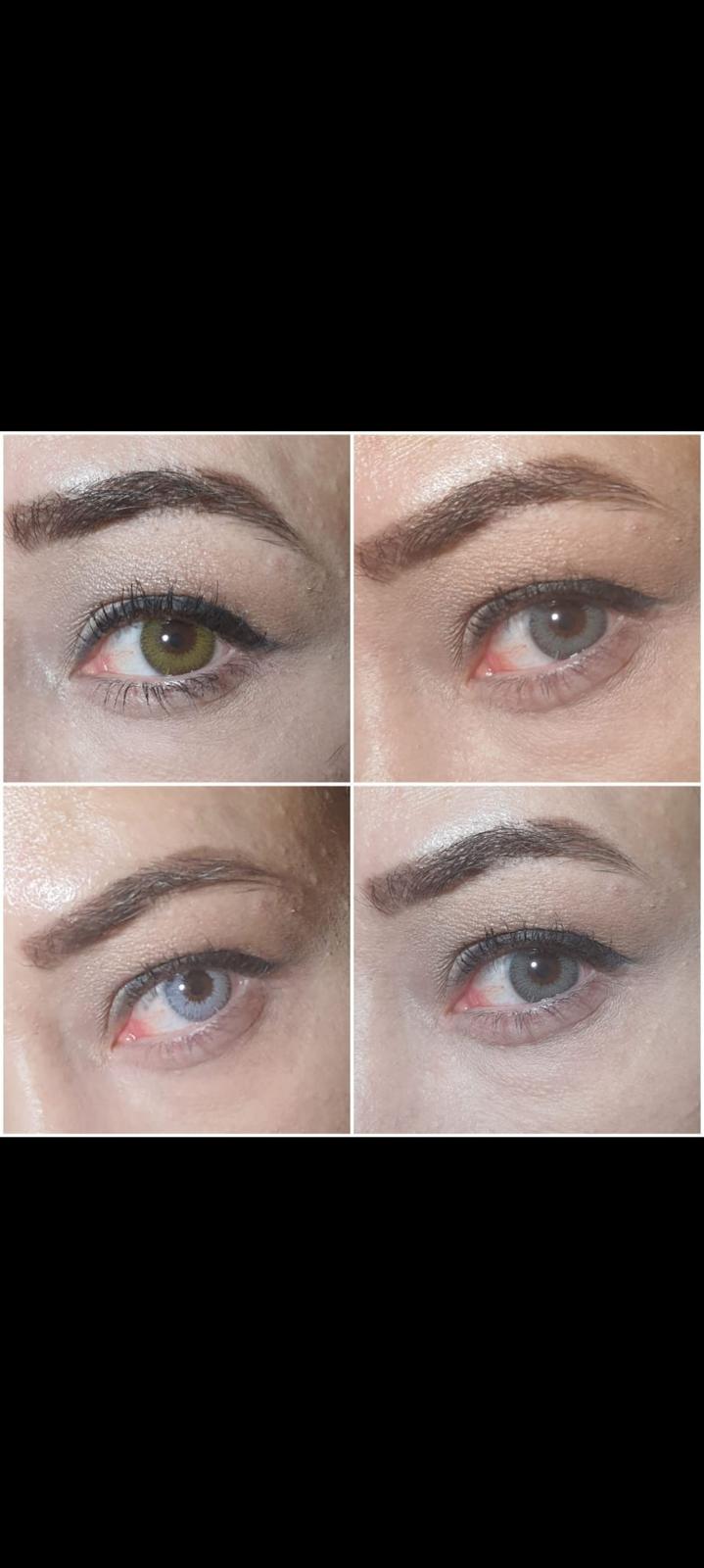Astigmatlı renkli lens renk seçenekleri - mavi, yeşil, hazel, açık mavi